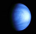 The disc of Venus shrouded in a thick atmosphere